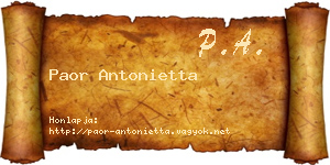 Paor Antonietta névjegykártya